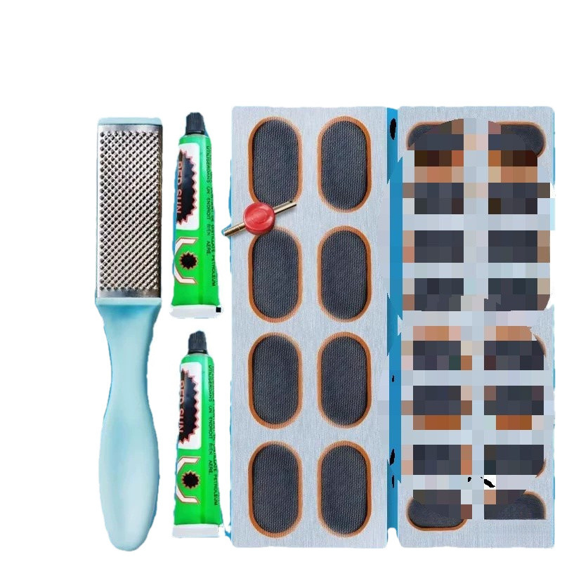 Iekšējās kameras labošanas komplekts velosipēdiem, motocikliem un elektriskajiem transportlīdzekļiem — pilns komplekts ar līmes plēvi un līmi (bez pielāgošanas)