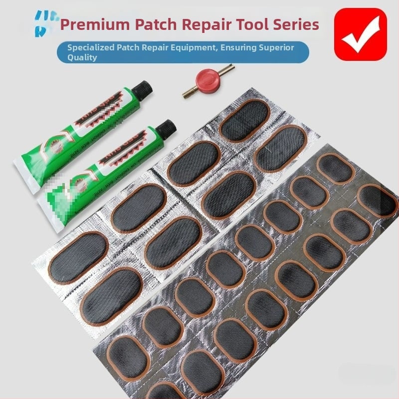 Iekšējās kameras labošanas komplekts velosipēdiem, motocikliem un elektriskajiem transportlīdzekļiem — pilns komplekts ar līmes plēvi un līmi (bez pielāgošanas)