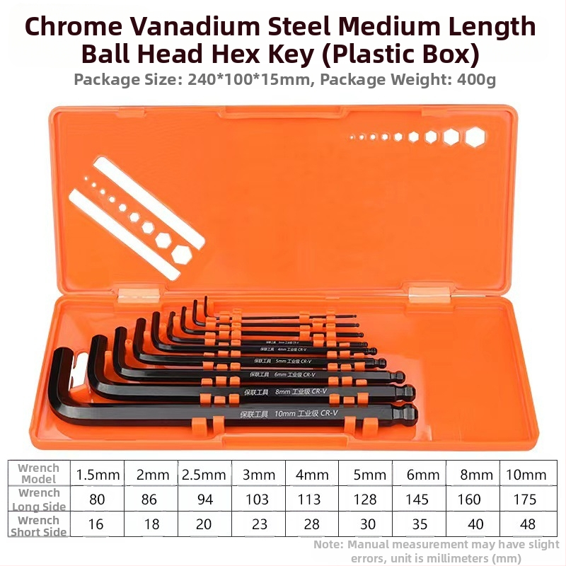 Bosite sada šesťuholníkových kľúčov – skrutkovač a nástroje, chróm-vanádiová zliatina / S2 oceľ, niklované, šesťuholníkové hlavy