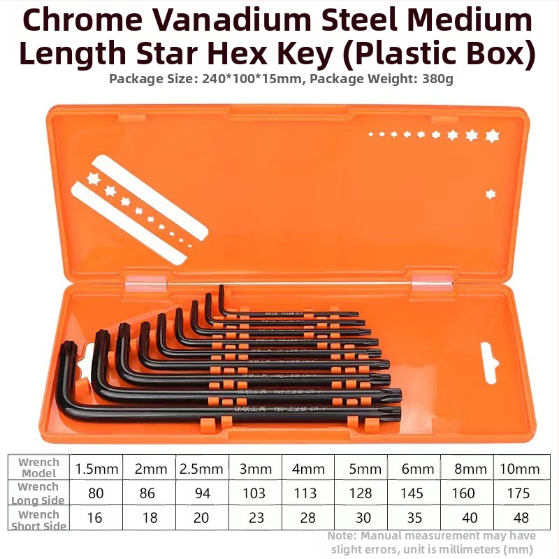 Bosite sada šesťuholníkových kľúčov – skrutkovač a nástroje, chróm-vanádiová zliatina / S2 oceľ, niklované, šesťuholníkové hlavy