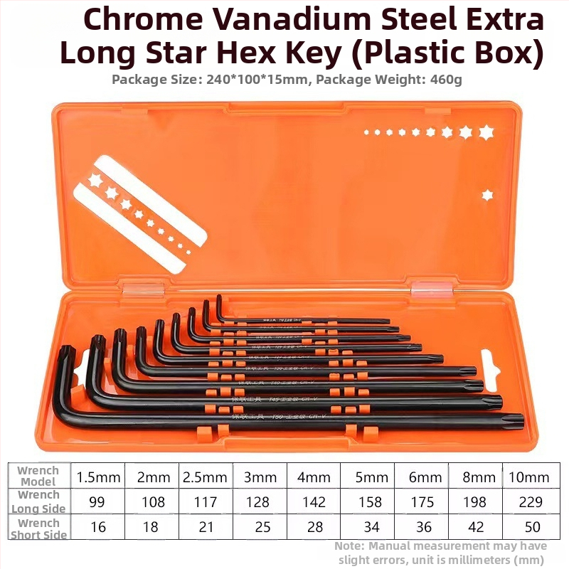 Bosite sada šesťuholníkových kľúčov – skrutkovač a nástroje, chróm-vanádiová zliatina / S2 oceľ, niklované, šesťuholníkové hlavy