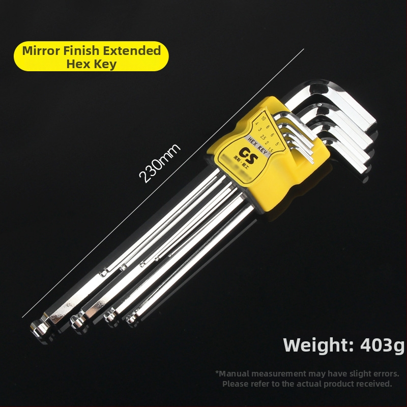 GSNG sada deväť kľúčov s guľovou hlavou, chróm-vanádiová oceľ, metrický štandard