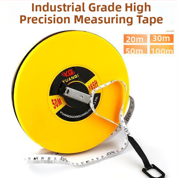 Mjerna traka: mekana platnena vlaknasta traka, kružni mjerač, duljine 20 m, 30 m, 50 m i 100 m