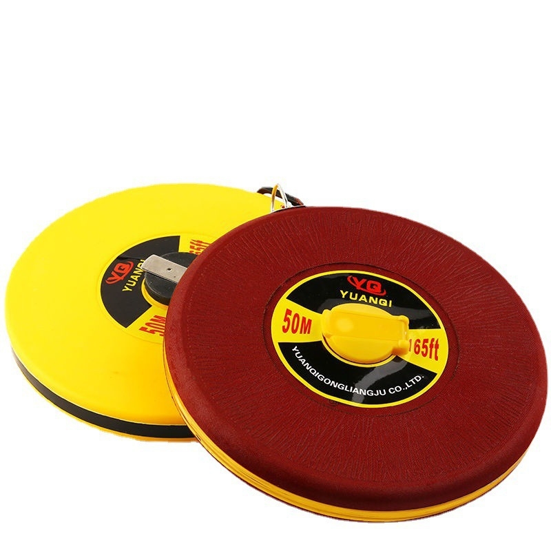 Mjerna traka: mekana platnena vlaknasta traka, kružni mjerač, duljine 20 m, 30 m, 50 m i 100 m