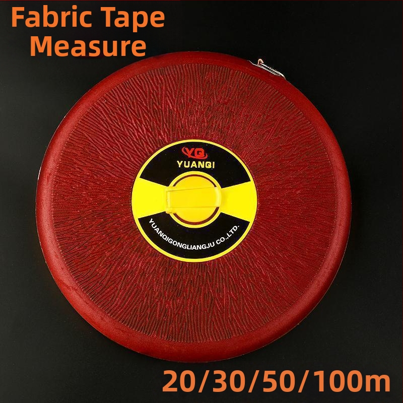 Mjerna traka: mekana platnena vlaknasta traka, kružni mjerač, duljine 20 m, 30 m, 50 m i 100 m
