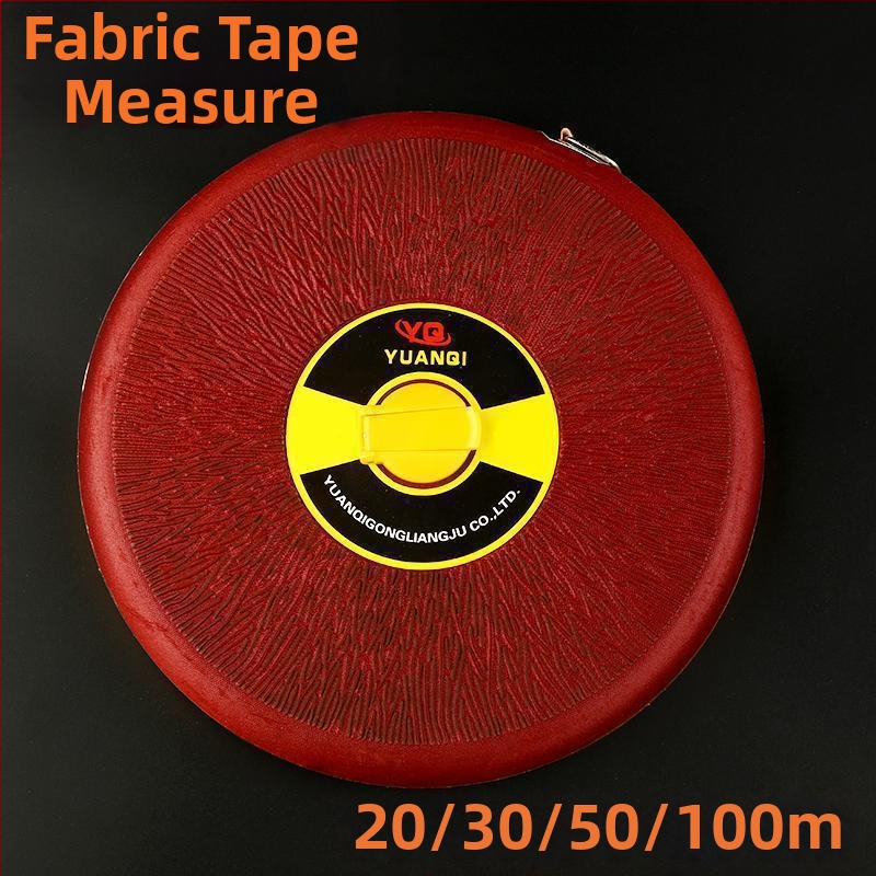 Mjerna traka: mekana platnena vlaknasta traka, kružni mjerač, duljine 20 m, 30 m, 50 m i 100 m