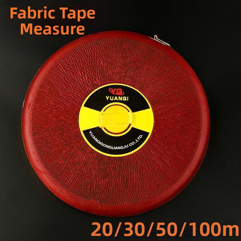 Mjerna traka: mekana platnena vlaknasta traka, kružni mjerač, duljine 20 m, 30 m, 50 m i 100 m