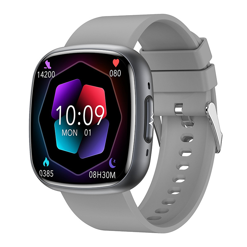 Έξυπνο ρολόι | Μετρήσεις: βηματόμετρο, παρακολούθηση καρδιακού ρυθμού, Bluetooth κλήσεις, Ευφυείς υπενθυμίσεις, παρακολούθηση ύπνου | Συμβατό με Android, TFT οθόνη, τετράγωνος καντράν, σιλικόνιου λουράκι, μαγνητική φόρτιση