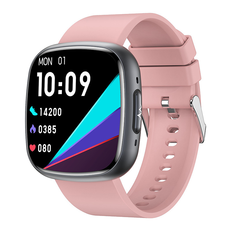 Έξυπνο ρολόι | Μετρήσεις: βηματόμετρο, παρακολούθηση καρδιακού ρυθμού, Bluetooth κλήσεις, Ευφυείς υπενθυμίσεις, παρακολούθηση ύπνου | Συμβατό με Android, TFT οθόνη, τετράγωνος καντράν, σιλικόνιου λουράκι, μαγνητική φόρτιση