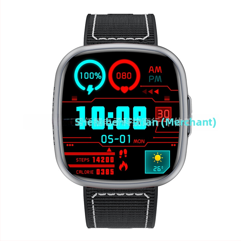 Έξυπνο ρολόι | Μετρήσεις: βηματόμετρο, παρακολούθηση καρδιακού ρυθμού, Bluetooth κλήσεις, Ευφυείς υπενθυμίσεις, παρακολούθηση ύπνου | Συμβατό με Android, TFT οθόνη, τετράγωνος καντράν, σιλικόνιου λουράκι, μαγνητική φόρτιση