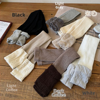 Детски комплект клинове и чорапи за пролет–есен, памук, вертикални райета, средна талия, дълги клинове, за деца 3–8 г.