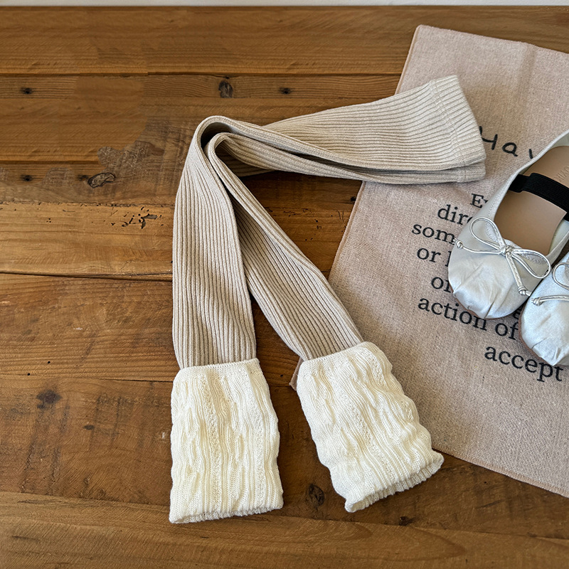 Детски комплект клинове и чорапи за пролет–есен, памук, вертикални райета, средна талия, дълги клинове, за деца 3–8 г.