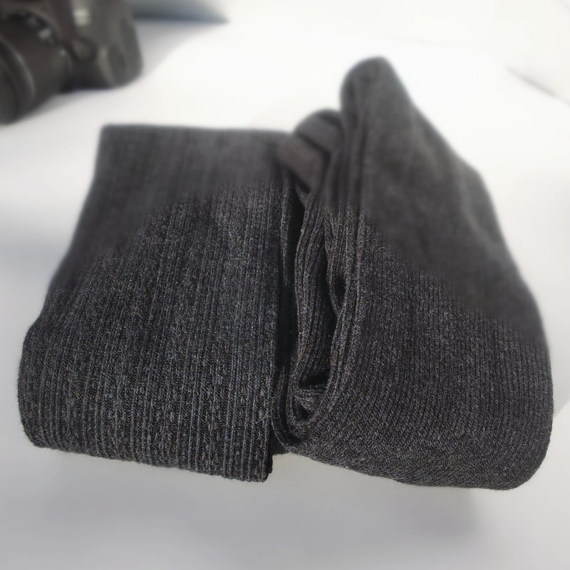 Depth Factory Ženske pantyhose s kabelastim vertikalnim prugama, pamuk, japanski stil, tamno siva, proljeće jesen zima