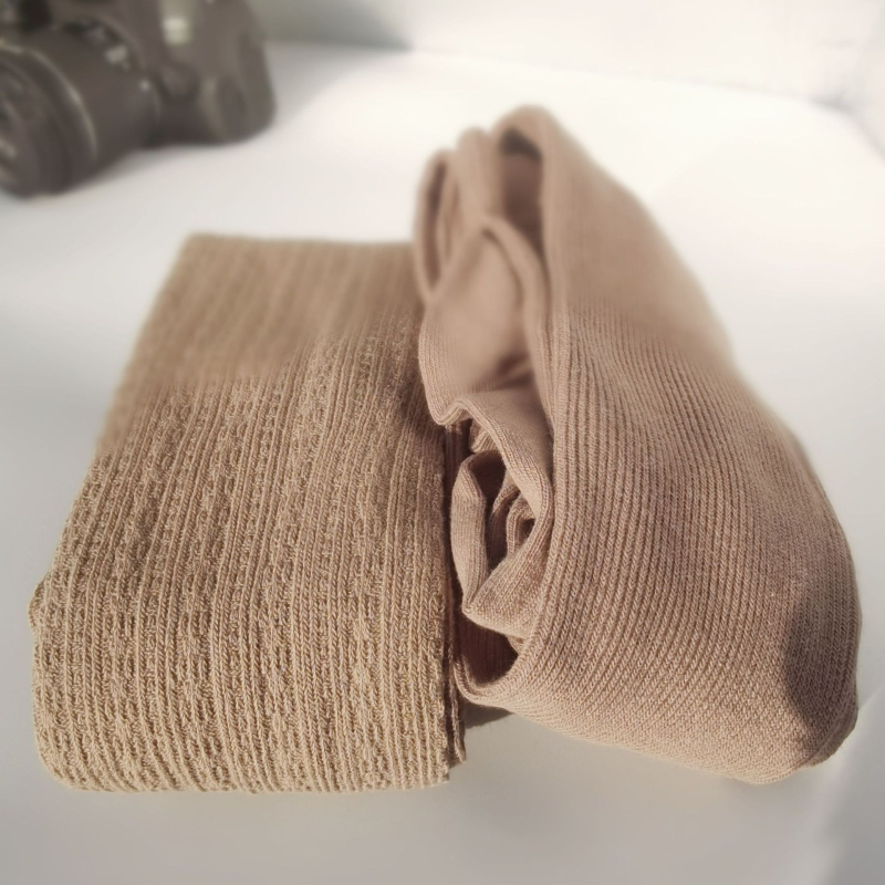 Depth Factory Ženske pantyhose s kabelastim vertikalnim prugama, pamuk, japanski stil, tamno siva, proljeće jesen zima