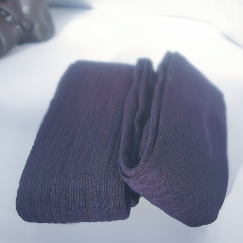 Depth Factory Ženske pantyhose s kabelastim vertikalnim prugama, pamuk, japanski stil, tamno siva, proljeće jesen zima