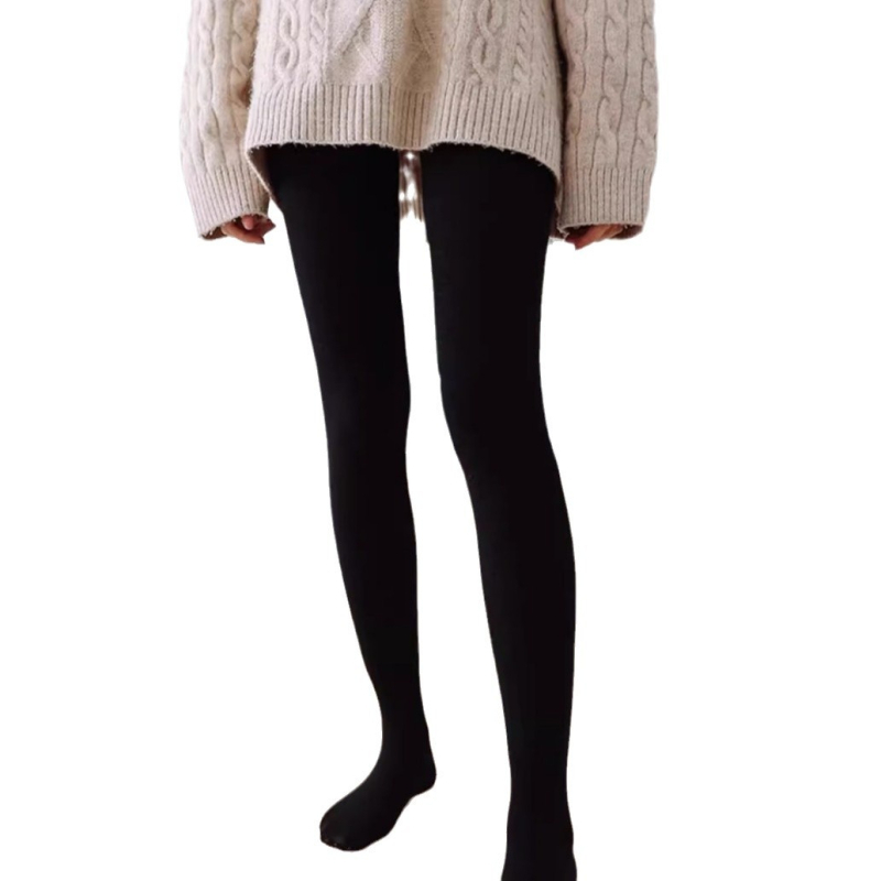 Dres panty cu căptușeală fleece, talie înaltă, ridicare a feselor, 70–80% bumbac, grosime 600 g