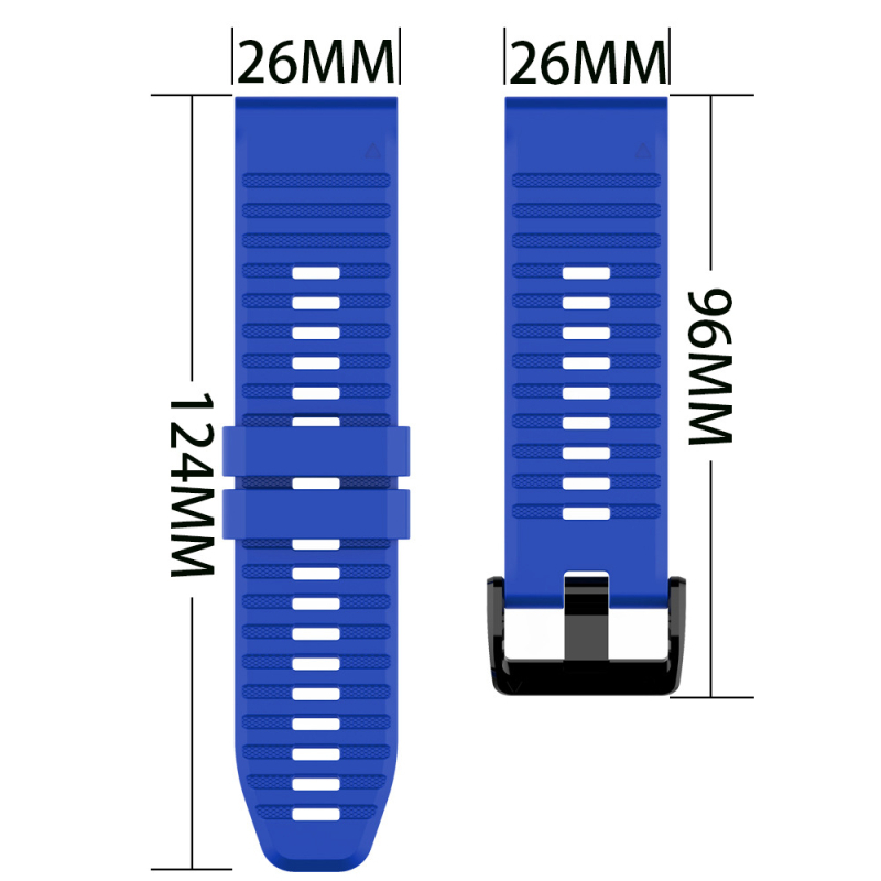 Silikónový náramok na Garmin Fenix 6/6X/5X a Fenix 3 HR — 26 mm rýchle odopnutie, ľahký, štýlový dizajn