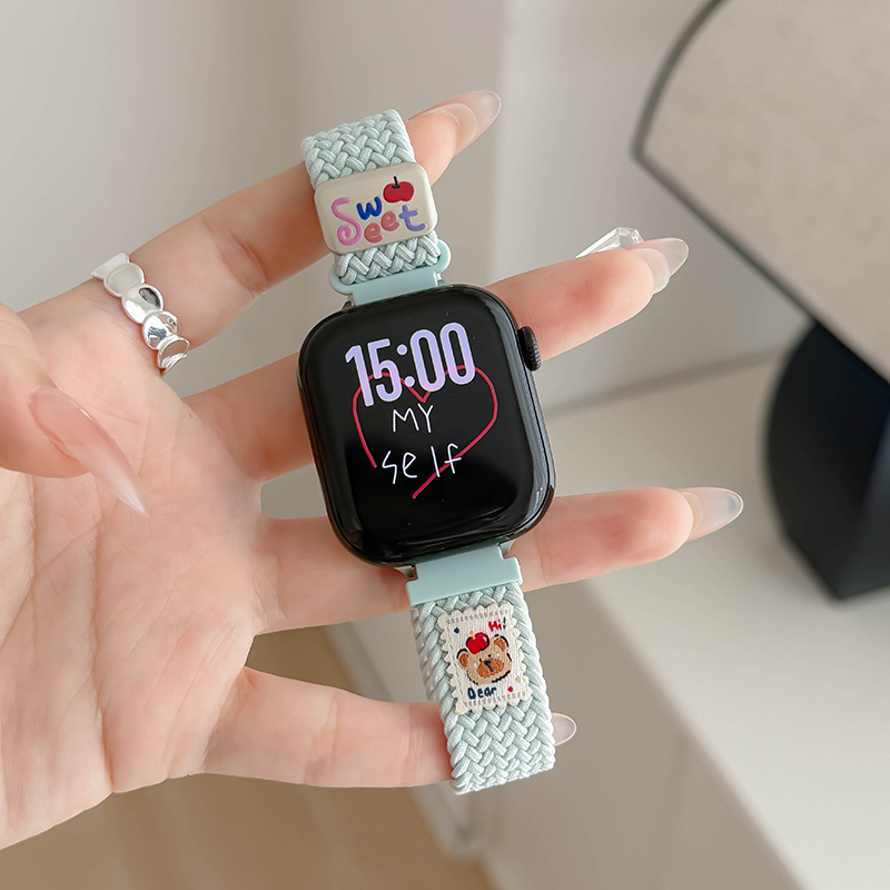 Pás Apple Watch s dizajnom medve, priedušný nylon, magnetická pracka