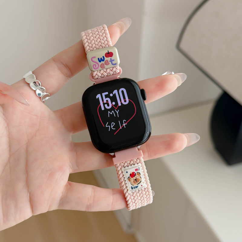 Pás Apple Watch s dizajnom medve, priedušný nylon, magnetická pracka