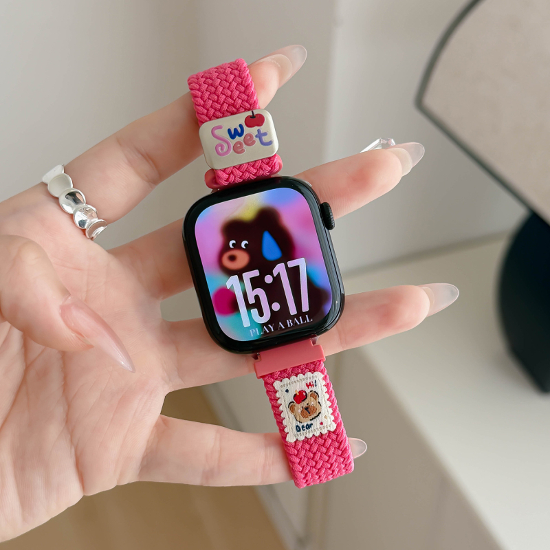 Pás Apple Watch s dizajnom medve, priedušný nylon, magnetická pracka