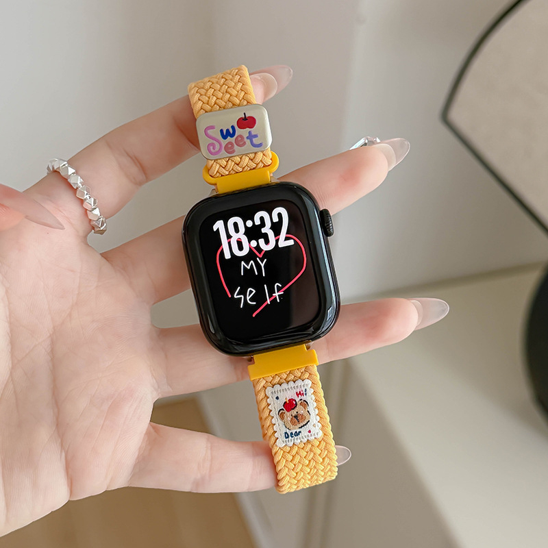 Pás Apple Watch s dizajnom medve, priedušný nylon, magnetická pracka