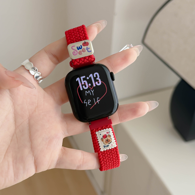 Pás Apple Watch s dizajnom medve, priedušný nylon, magnetická pracka