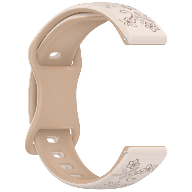 Cvjetni silikonirani remen s laserskim graviranjem, dvobojni reljefni dizajn, za Samsung Watch7, 18/20/22 mm