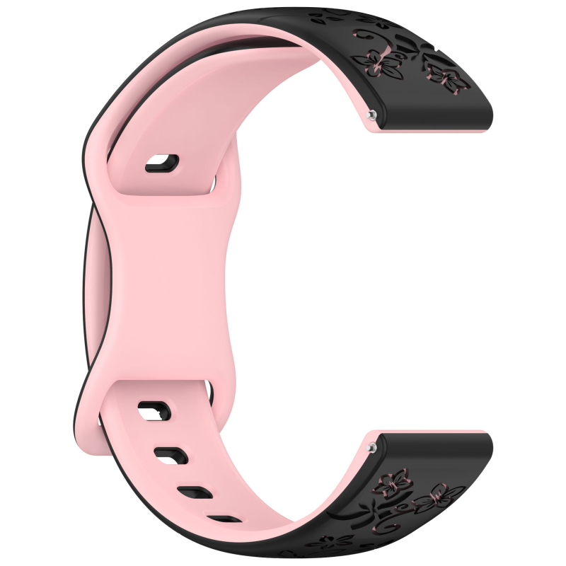 Cvjetni silikonirani remen s laserskim graviranjem, dvobojni reljefni dizajn, za Samsung Watch7, 18/20/22 mm
