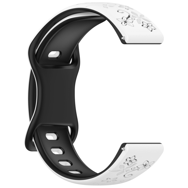 Cvjetni silikonirani remen s laserskim graviranjem, dvobojni reljefni dizajn, za Samsung Watch7, 18/20/22 mm