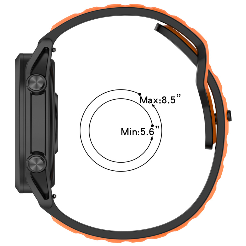 Λουράκι σιλικόνης για Garmin Forerunner 570/265/255/645 — κούμπωμα με κουμπί, βάρος 19 g, απλό στυλ