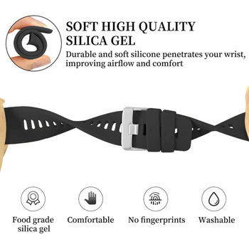 Bratara silicon Garmin Forerunner 45/45S cu cataramă din oțel (20 g, 2022, dimensiune interfață personalizabilă)