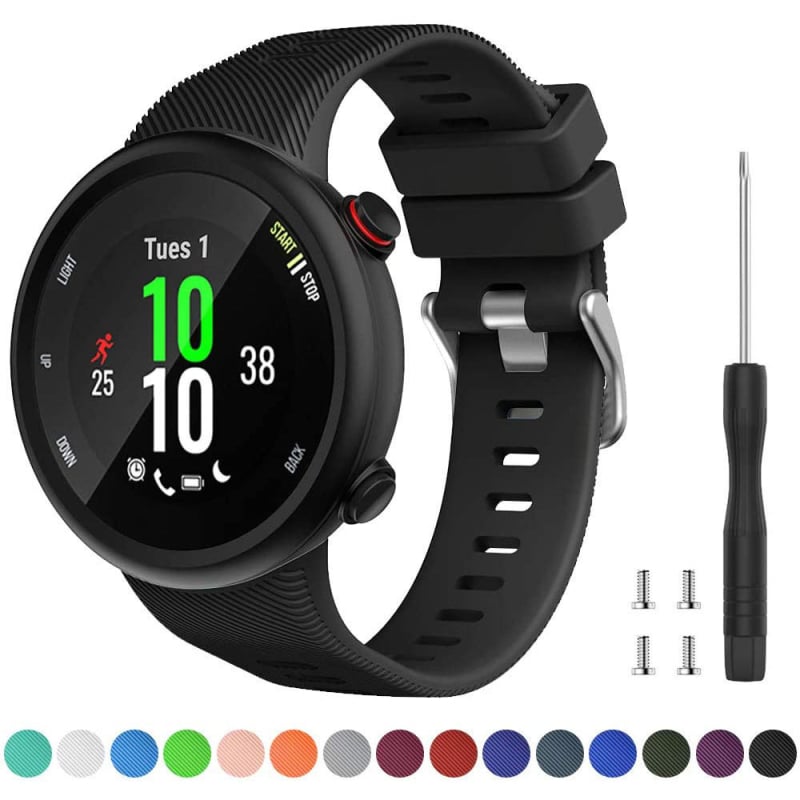 Bratara silicon Garmin Forerunner 45/45S cu cataramă din oțel (20 g, 2022, dimensiune interfață personalizabilă)