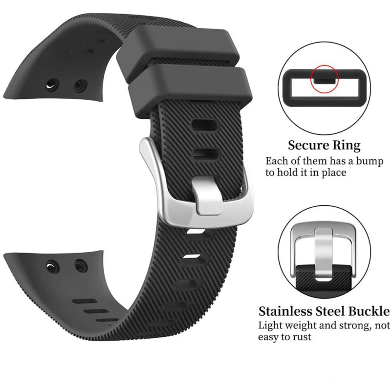 Bratara silicon Garmin Forerunner 45/45S cu cataramă din oțel (20 g, 2022, dimensiune interfață personalizabilă)