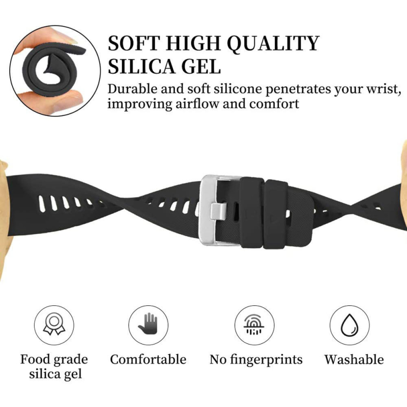 Bratara silicon Garmin Forerunner 45/45S cu cataramă din oțel (20 g, 2022, dimensiune interfață personalizabilă)