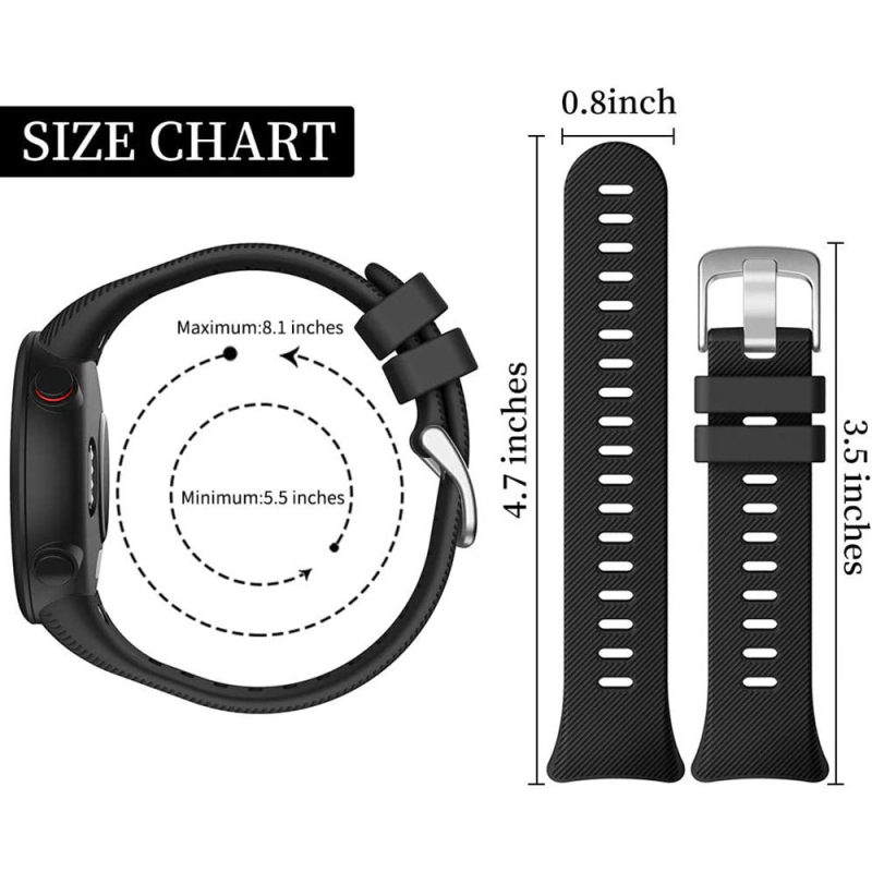 Bratara silicon Garmin Forerunner 45/45S cu cataramă din oțel (20 g, 2022, dimensiune interfață personalizabilă)