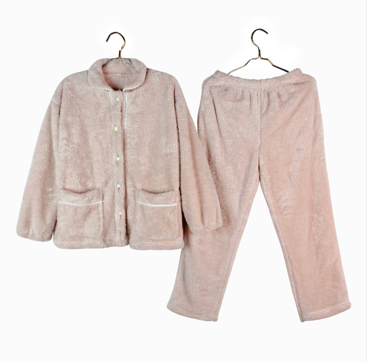 Set de pijamale din Arctic fleece, stil minimalist, țesătură groasă 181–200 g/m², mâneci lungi, pantaloni lungi