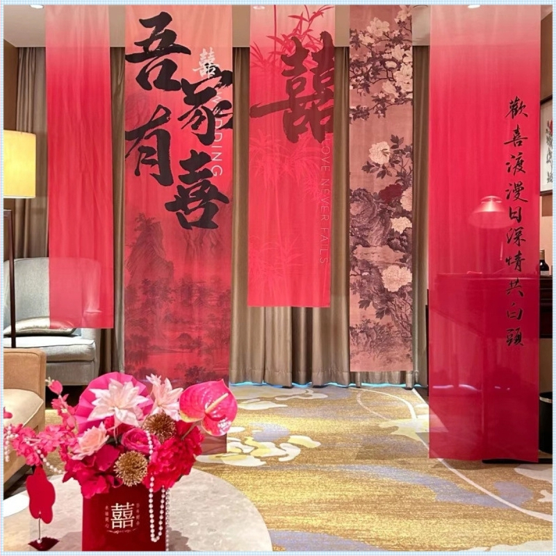 Purpurový textilný visiaci banner na svadbu pre výzdobu miestnosti; set pre zásnubný a nový domov; Materiál: netkaná textília; Značka: Iné; Kategória: Šťastné slovo; Import: Nie