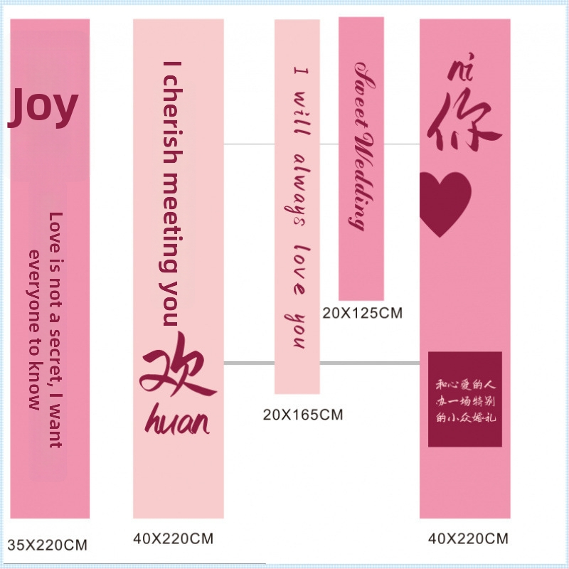 Purpurový textilný visiaci banner na svadbu pre výzdobu miestnosti; set pre zásnubný a nový domov; Materiál: netkaná textília; Značka: Iné; Kategória: Šťastné slovo; Import: Nie