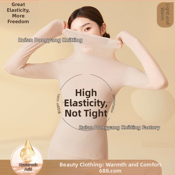 Nailono ultra plonas šilumos pagrindinis viršus moterims su aukštu kaklu, ruduo–žiema, be siūlių, odai malonus