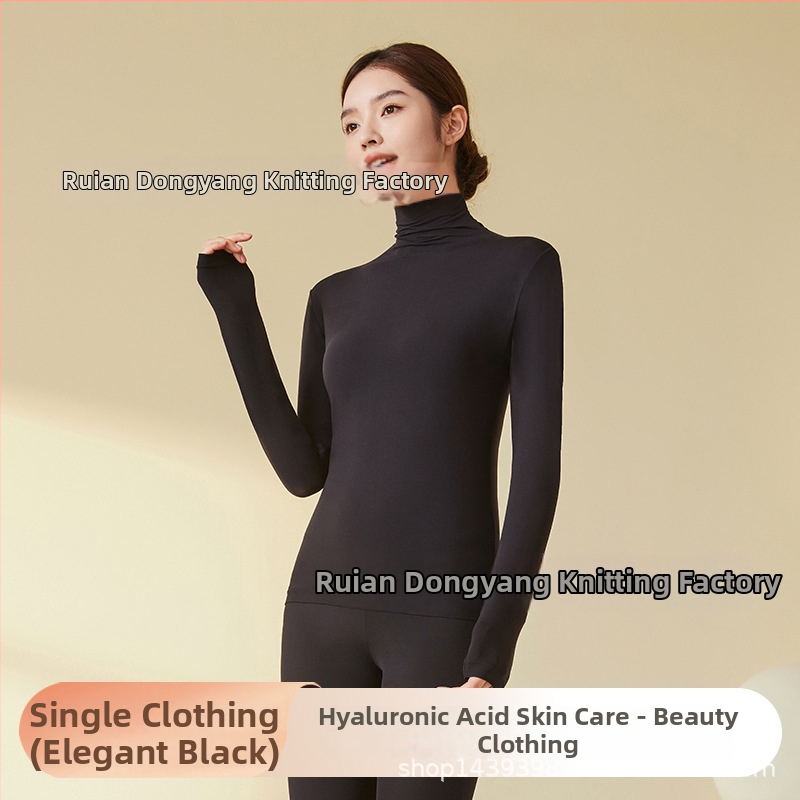 Nailono ultra plonas šilumos pagrindinis viršus moterims su aukštu kaklu, ruduo–žiema, be siūlių, odai malonus