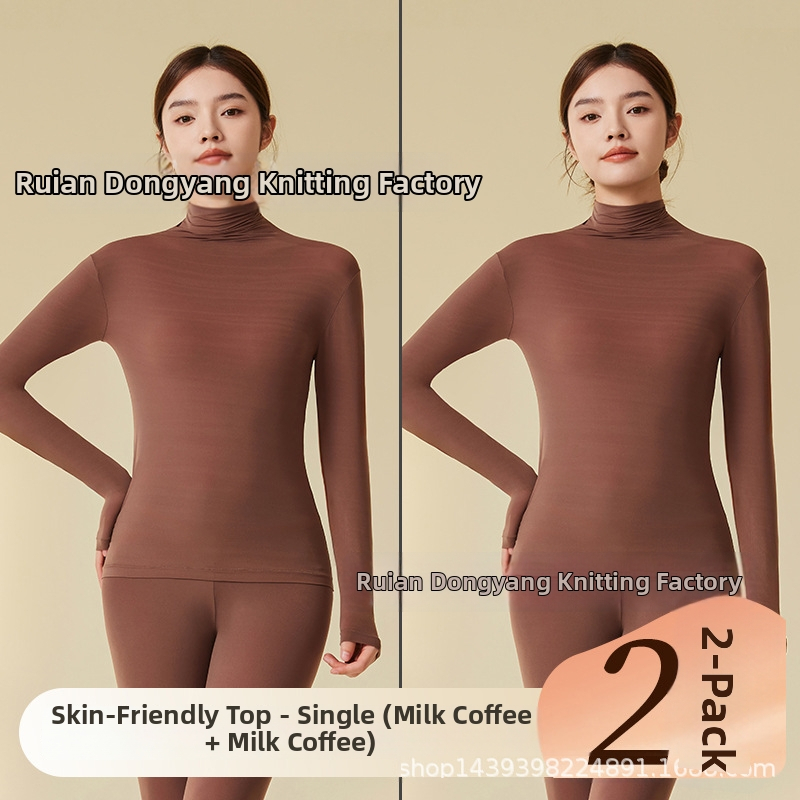 Nailono ultra plonas šilumos pagrindinis viršus moterims su aukštu kaklu, ruduo–žiema, be siūlių, odai malonus