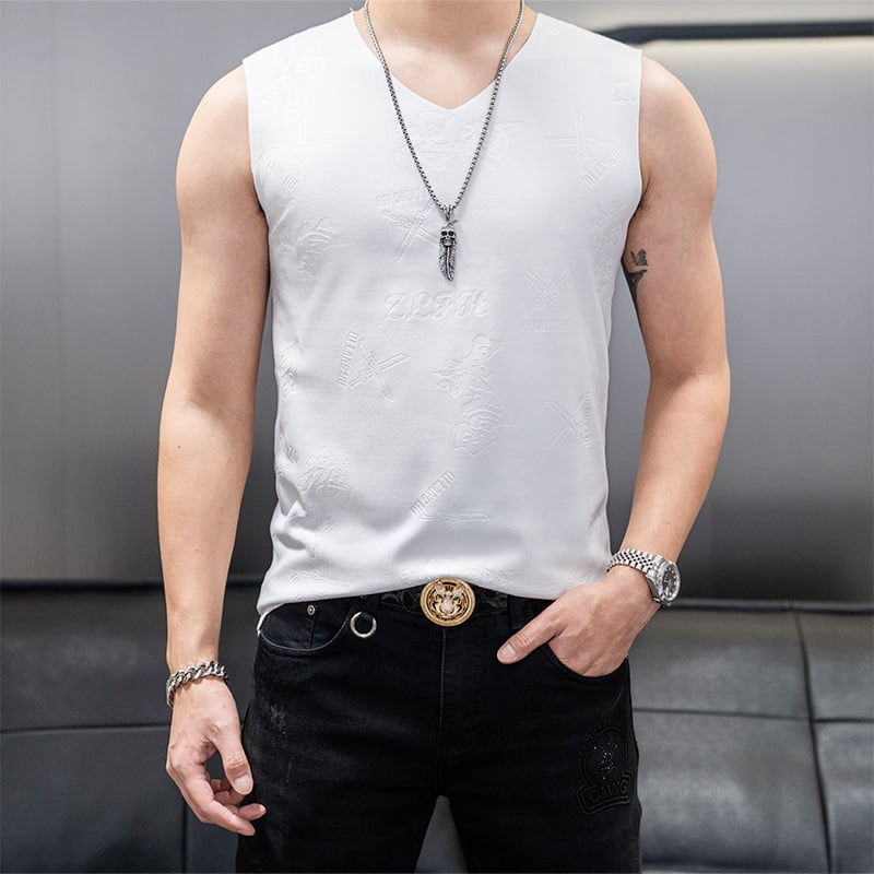 Férfi téli kétoldalas fleece mellény jacquard mintával, 92% poliészter, kémiai rostok keveréke, egyszerű stílus