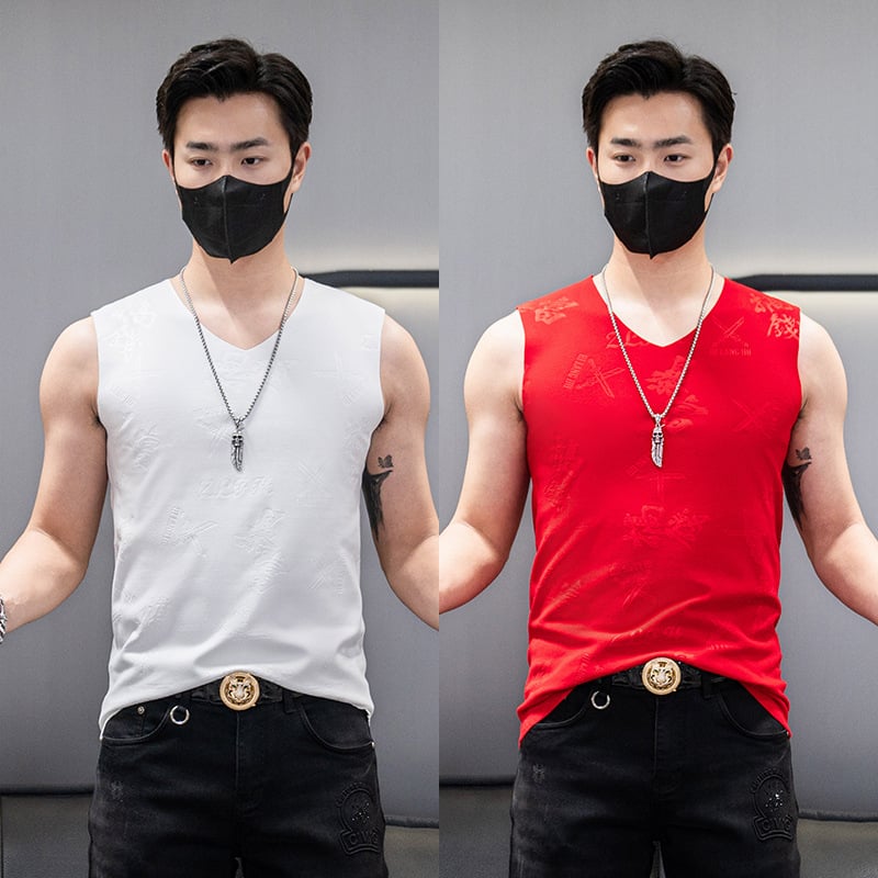 Férfi téli kétoldalas fleece mellény jacquard mintával, 92% poliészter, kémiai rostok keveréke, egyszerű stílus