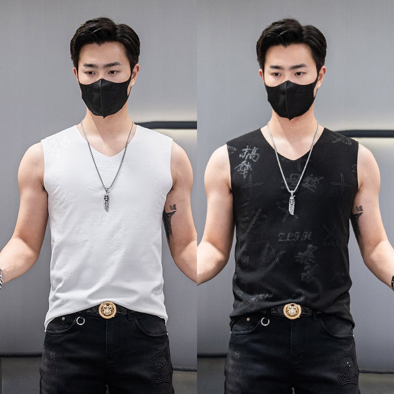 Férfi téli kétoldalas fleece mellény jacquard mintával, 92% poliészter, kémiai rostok keveréke, egyszerű stílus