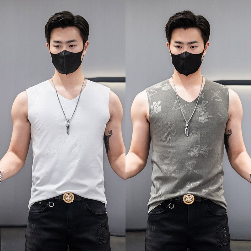 Férfi téli kétoldalas fleece mellény jacquard mintával, 92% poliészter, kémiai rostok keveréke, egyszerű stílus