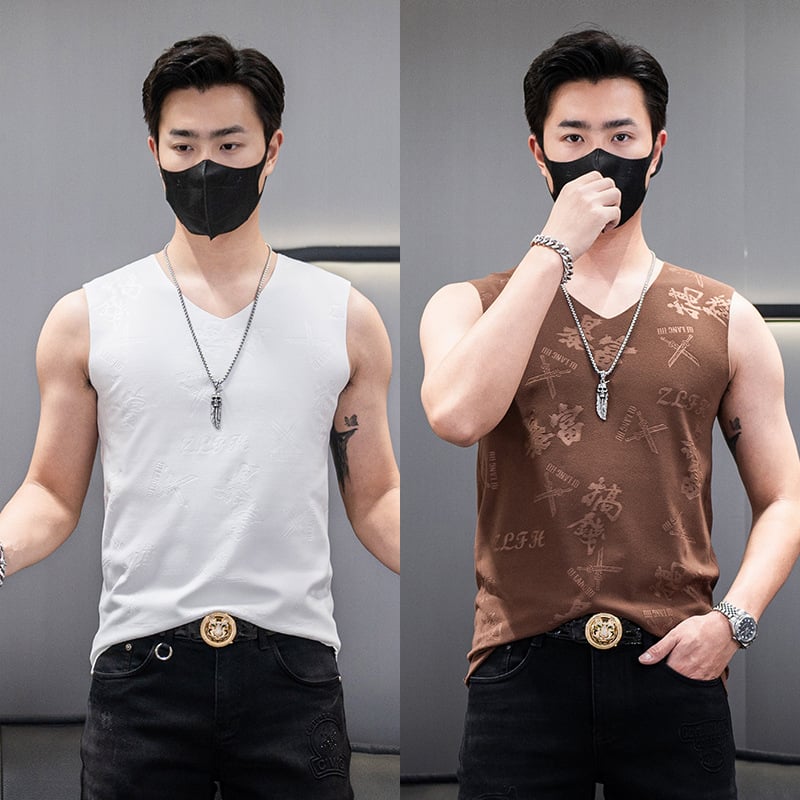 Férfi téli kétoldalas fleece mellény jacquard mintával, 92% poliészter, kémiai rostok keveréke, egyszerű stílus