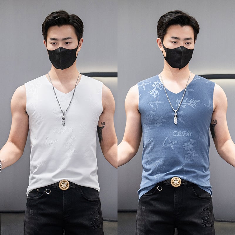 Férfi téli kétoldalas fleece mellény jacquard mintával, 92% poliészter, kémiai rostok keveréke, egyszerű stílus