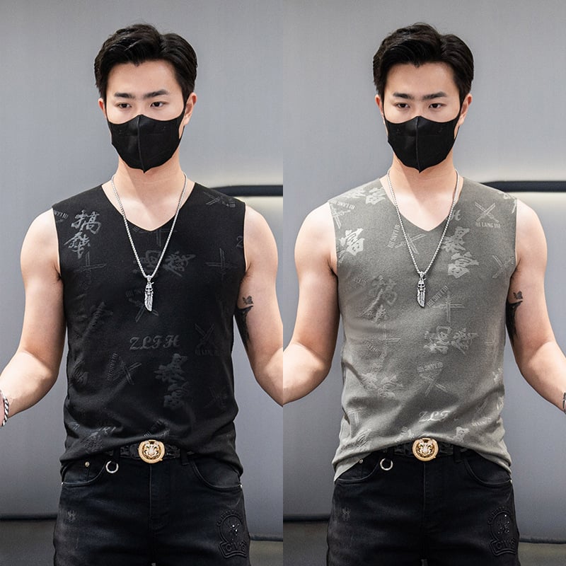 Férfi téli kétoldalas fleece mellény jacquard mintával, 92% poliészter, kémiai rostok keveréke, egyszerű stílus