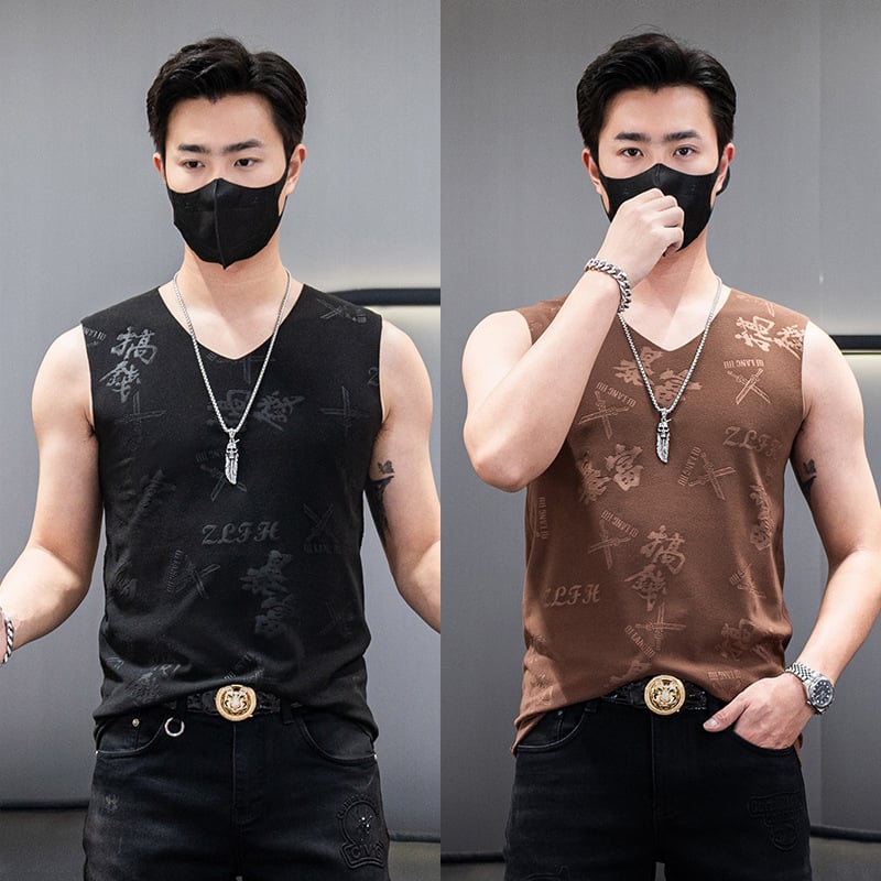 Férfi téli kétoldalas fleece mellény jacquard mintával, 92% poliészter, kémiai rostok keveréke, egyszerű stílus