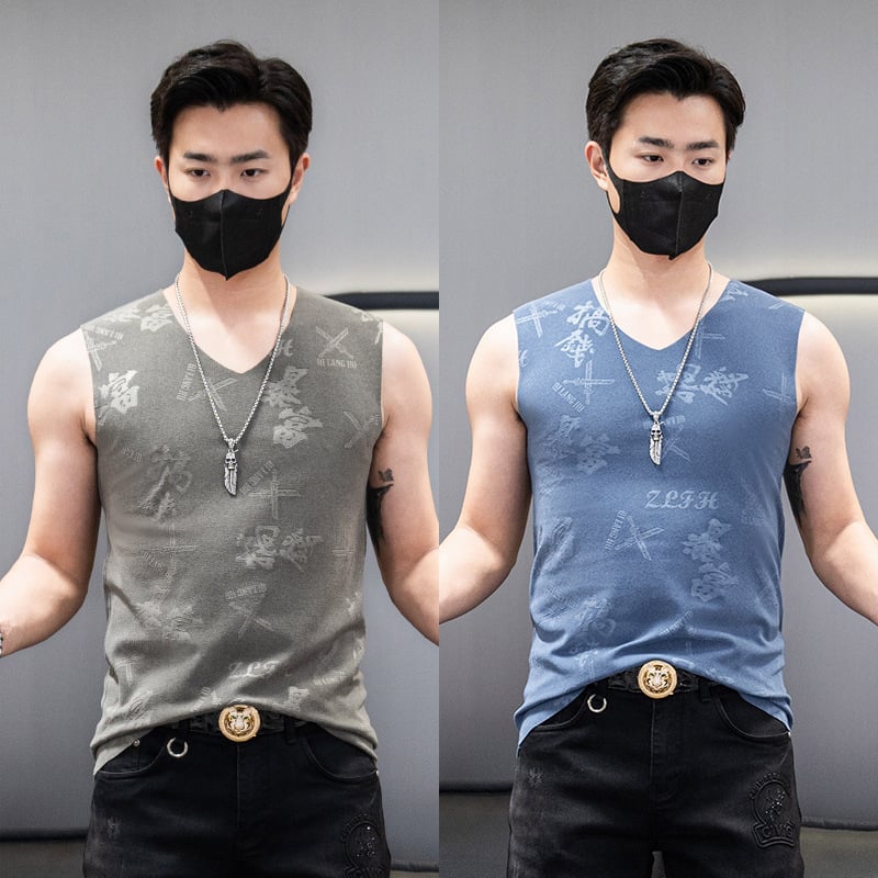 Férfi téli kétoldalas fleece mellény jacquard mintával, 92% poliészter, kémiai rostok keveréke, egyszerű stílus